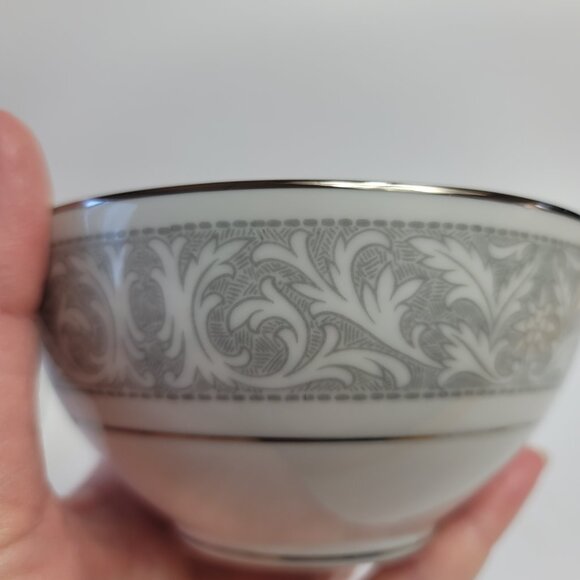 Imperial China Whitney Sugar Bowl & Lid White Gray Band Leaf Scrolls W. Dalton - Picture 13 of 15